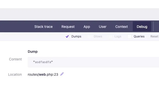 Laravel ddd() function